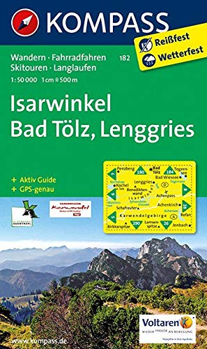 KOMPASS Wanderkarte Isarwinkel - Bad Tölz - Lenggries: Wanderkarte mit Aktiv Guide, Radwegen und Skitouren. GPS-genau. 1:50000 (KOMPASS-Wanderkarten, Band 182)