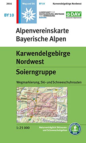 Karwendelgebirge Nordwest, Soierngruppe: Topographische Karte 1:25.000 mit Wegmarkierungen, Skirouten, Schneeschuhrouten: Mit Wegmarkierungen und Skirouten (Alpenvereinskarten)