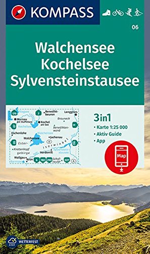 KOMPASS Wanderkarte 06 Walchensee, Kochelsee, Sylvensteinstausee: 3in1 Wanderkarte 1:25000 mit Aktiv Guide inklusive Karte zur offline Verwendung in ... Langlaufen. (KOMPASS-Wanderkarten, Band 6)