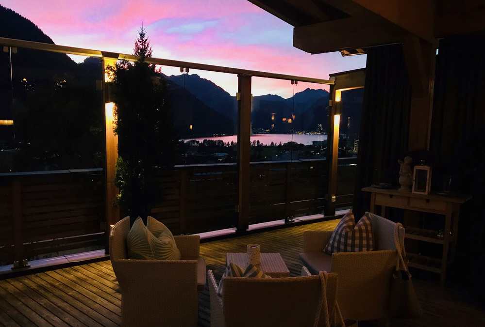 Das ist Abendstimmung auf der Seeterrasse - mit Blick auf den Achensee