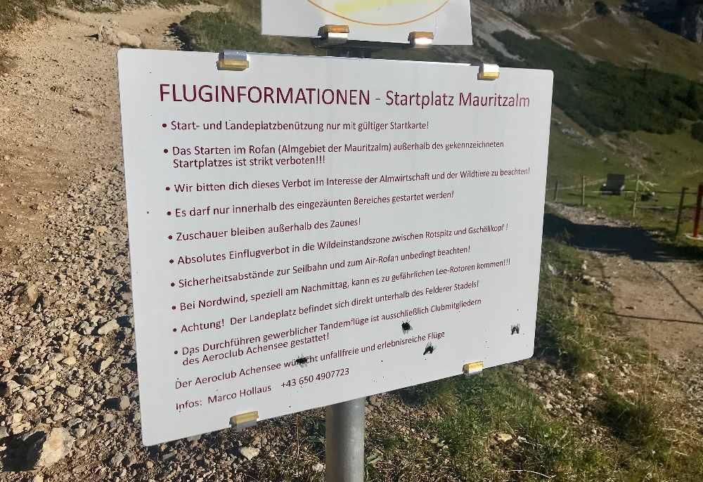 Hier die Fluginformationen für den Startplatz zum Gleitschirmfliegen am Achensee