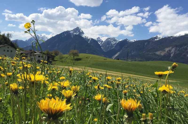 Das ist der Bergblick zur anderen Seite. Lohnenswerter Fotoworkshop im April im Karwendel, nahe München