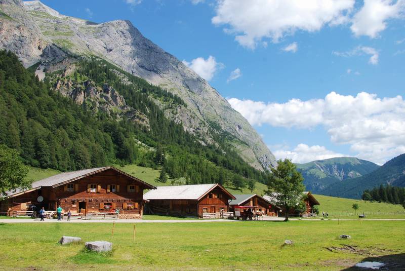 Ziel vom Bergsteigerbus: Die Eng am Großen Ahornboden