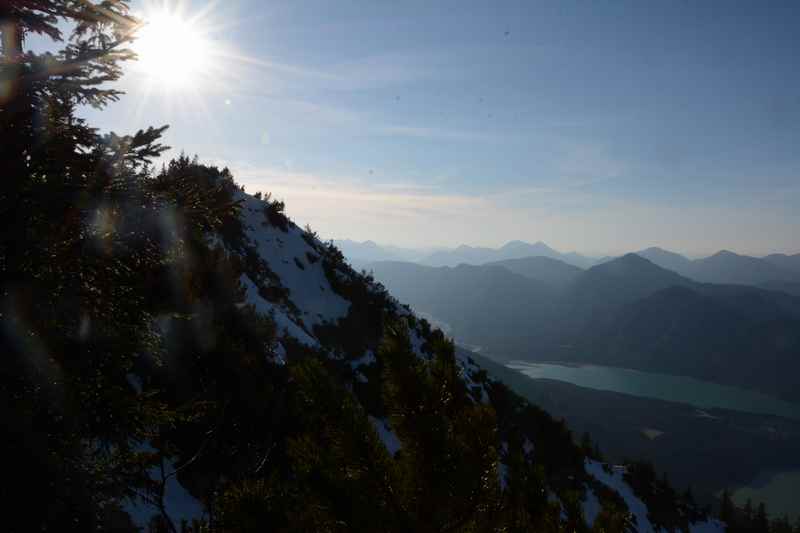 Meine Aussicht auf der Sylvensteinspeicher Wanderung am Dürrenberg in Bayern