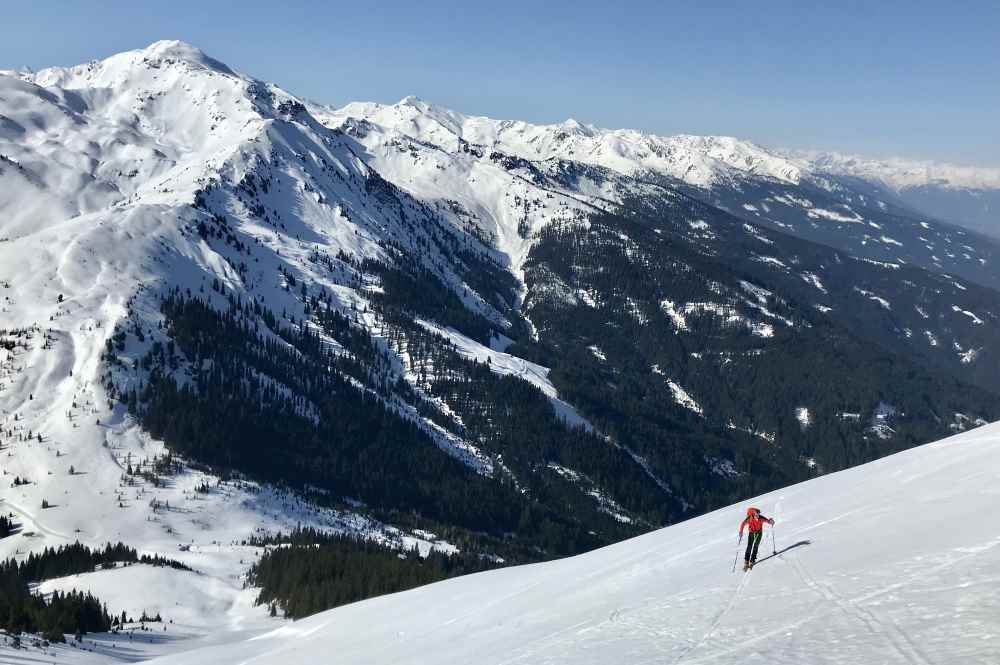 Skitour Kuhmesser: Unterhalb vom Gipfel kommt eine steile Passage, dann ist das Ziel erreicht