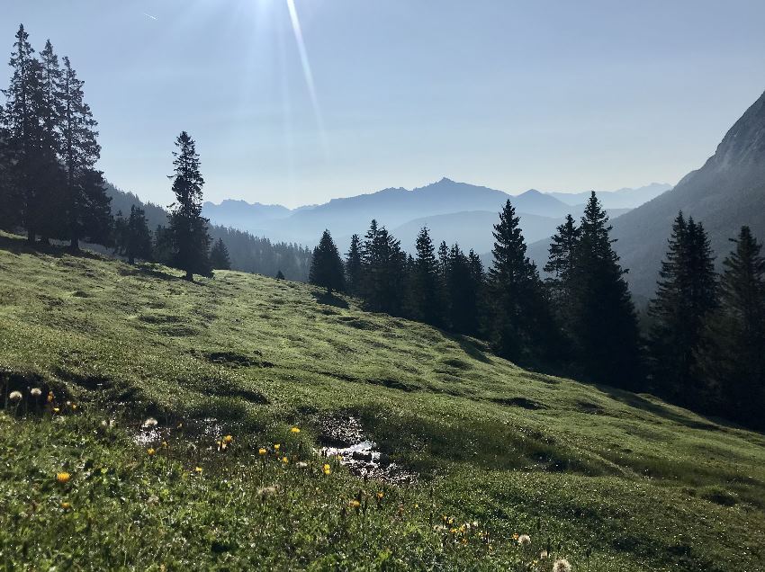 In Seefeld mountainbiken - mit diesem Blick auf die Berge im Karwendel