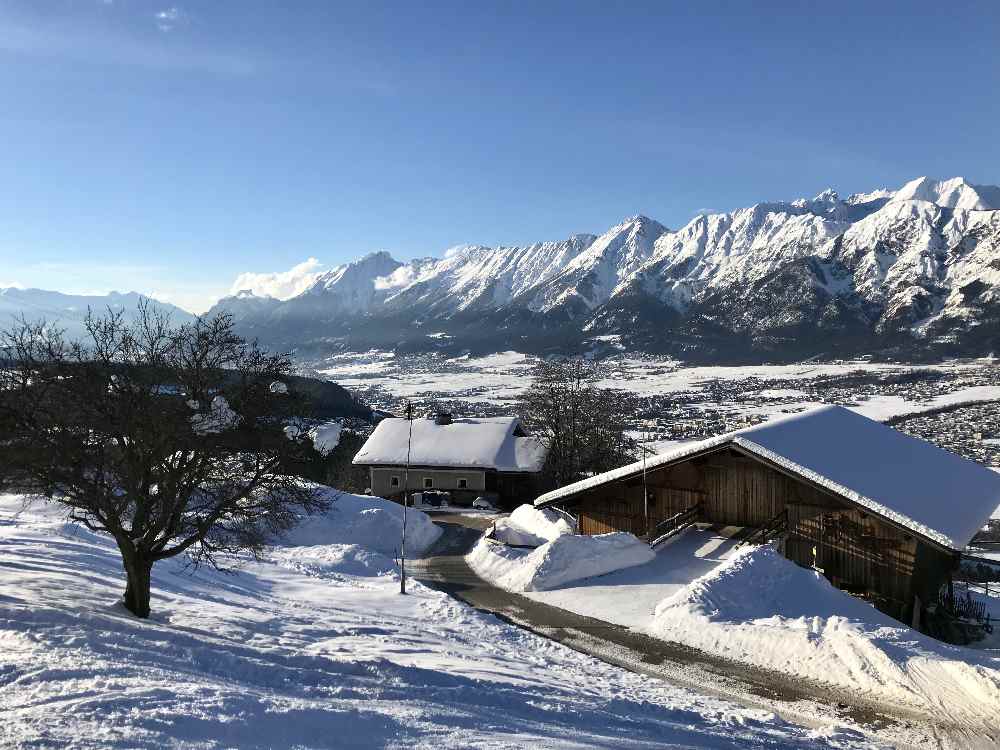 So schön ist das Panorama auf das Karwendel bei der Glungezer Skitour