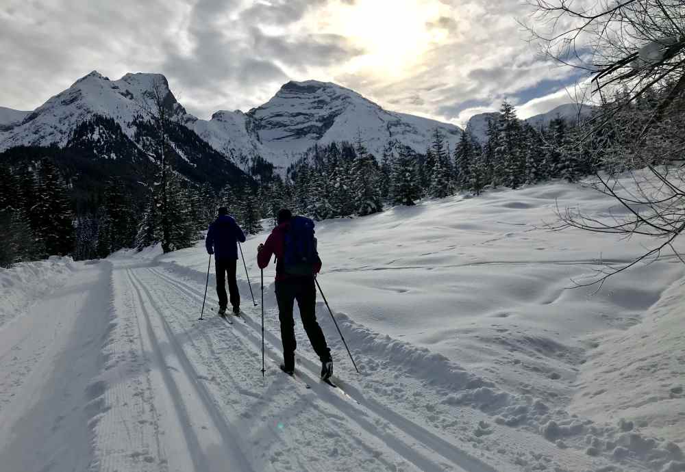 Das ist die Loipe bei den Hagelhütten in Richtung Engalm