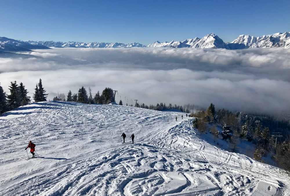 Wer will nicht diese Aussicht vom Hecherhaus auf das Karwendel geniessen?