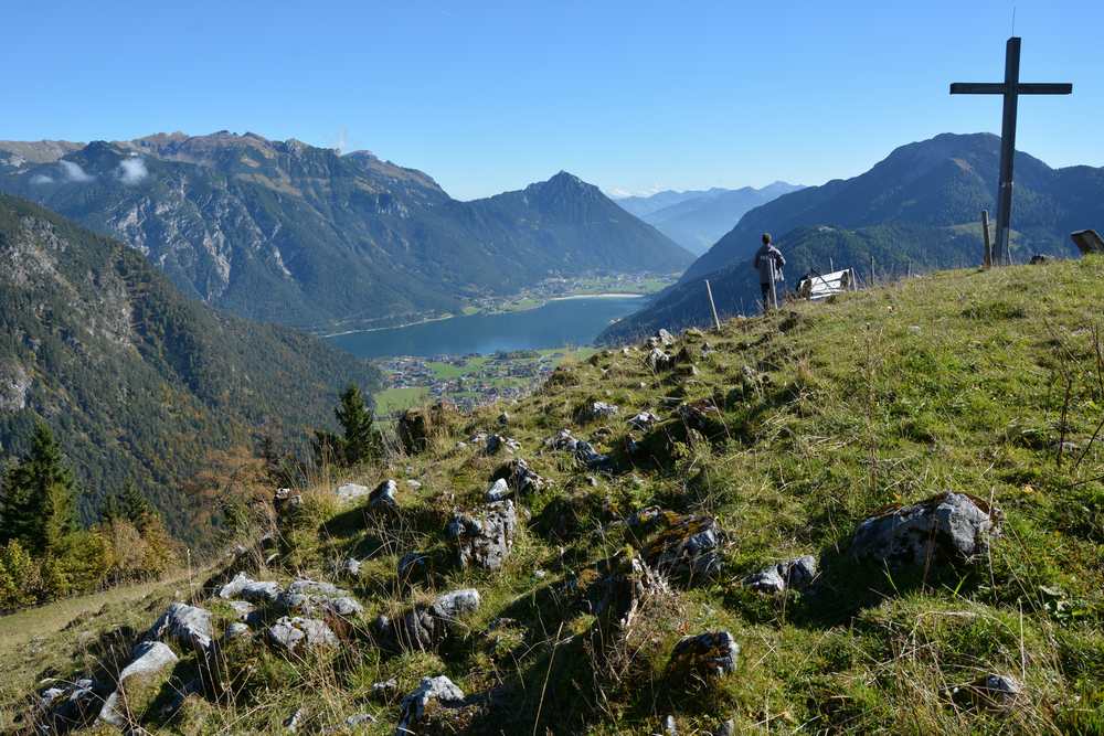 Und das ist die Aussicht vom Feilkopf auf den Achensee