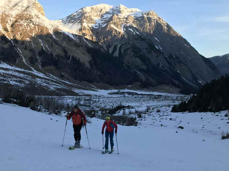 Der Blick zurück in die Eng bei unserer Hochglück Skitour im Karwendel