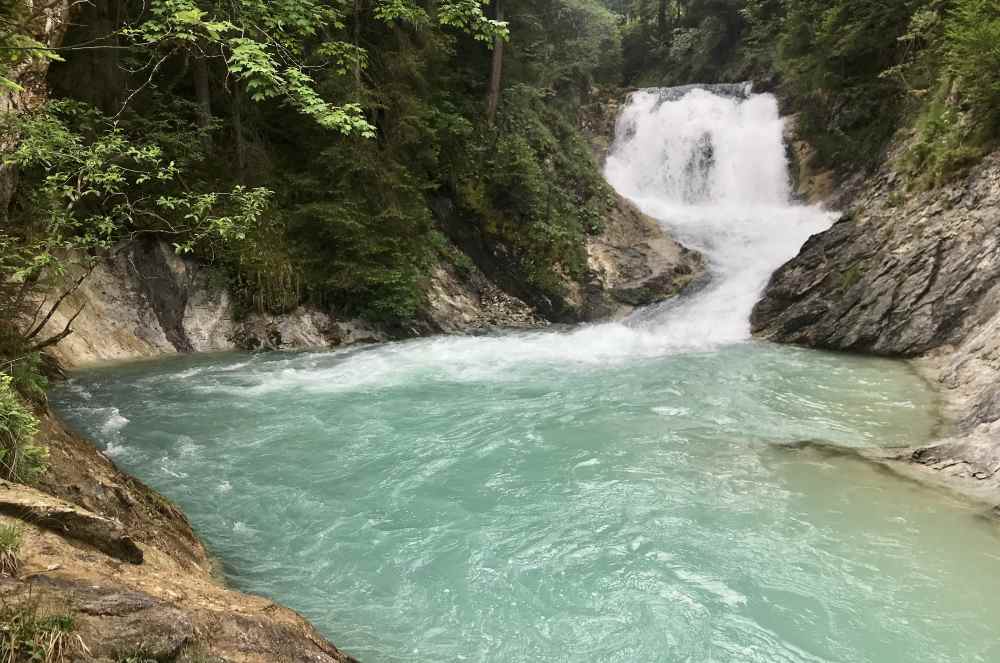 Der Isarfall - ein schöner Wasserfall der Isar, unterhalb vom Sachensee in Wallgau