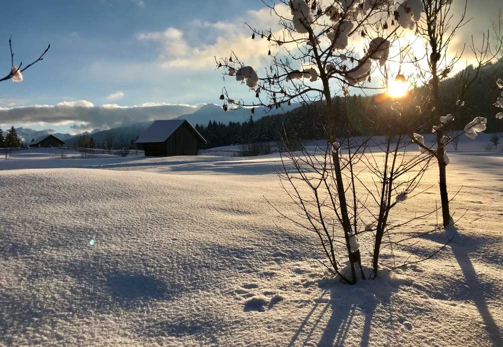 So stimmungsvoll ist die Schneelandschaft im Januar Urlaub in Seefeld beim Karwendel