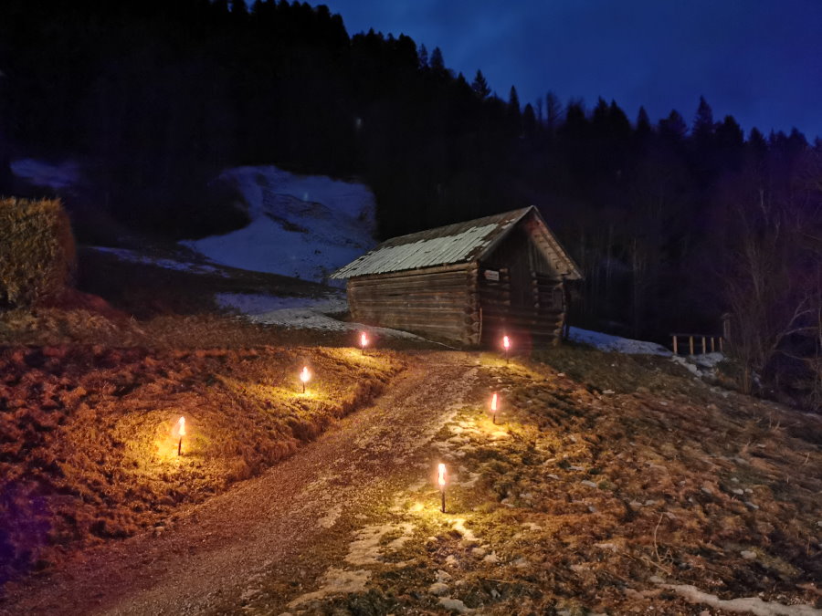 Stimmungsvoll: Die letzten Meter zur Kaiserschmarrn Alm