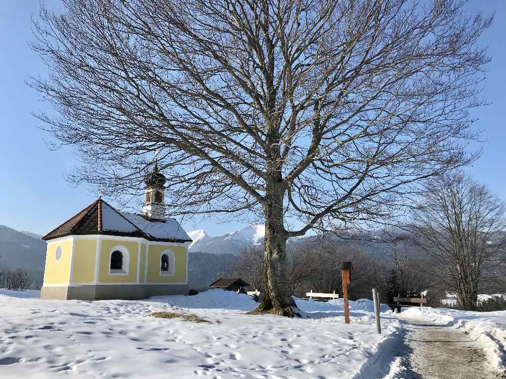 Winterwandern Mittenwald - Krün - bei der Marienkapelle