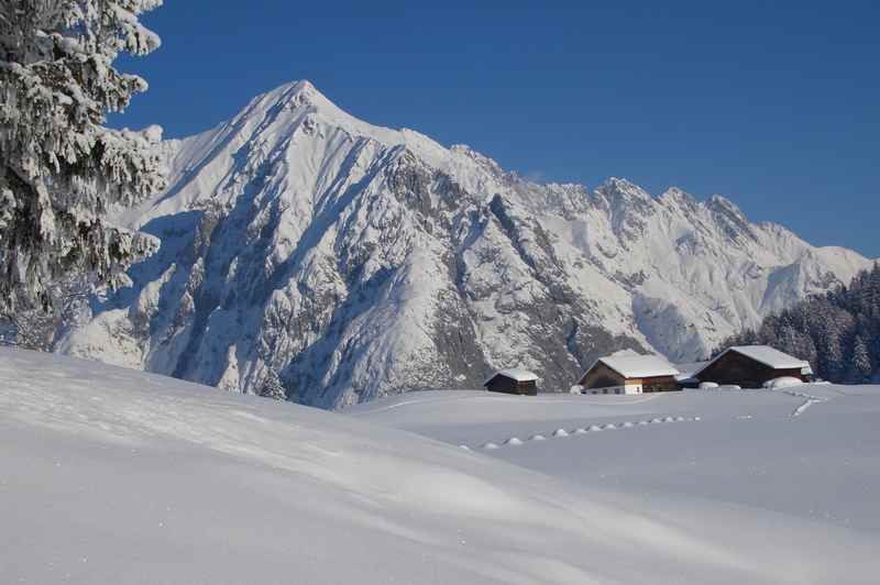 Winterwandern zu den verschneiten Almen