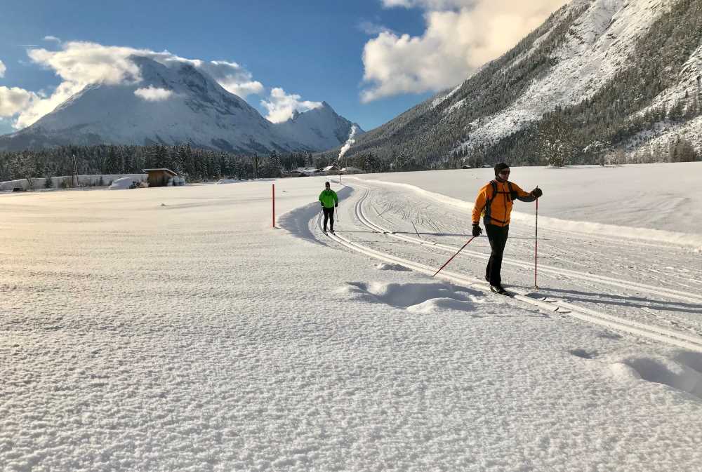 Langlaufen in Seefeld - hier auf der Loipe in der Leutasch