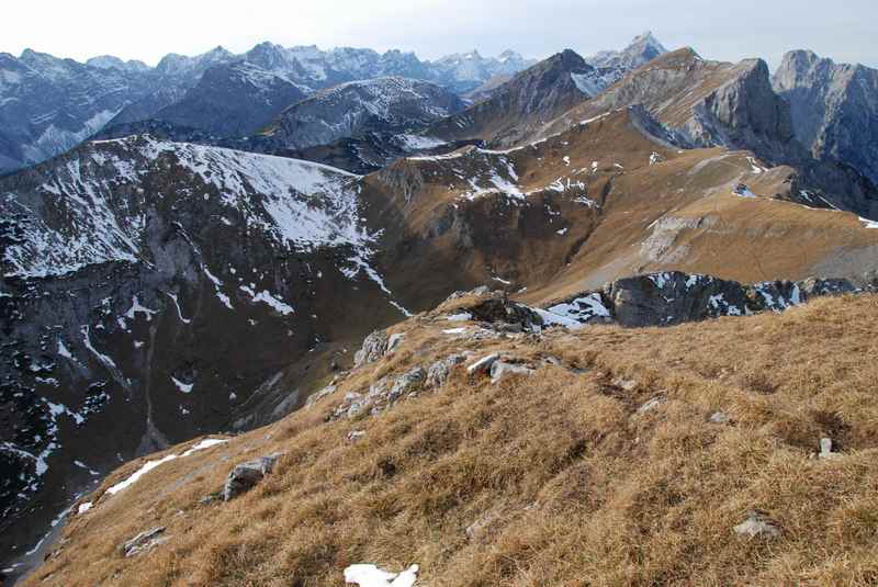 Karwendel Berge: Ausblick am Stanser Joch