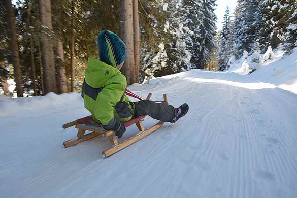 Rodeln Jachenau - eine natürliche Rodelbahn in Bayern 