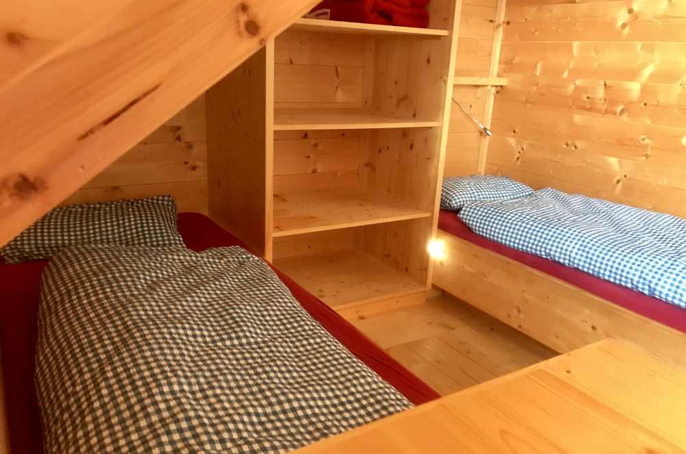 Und das sind die modernen Zimmer auf der Erfurter Hütte