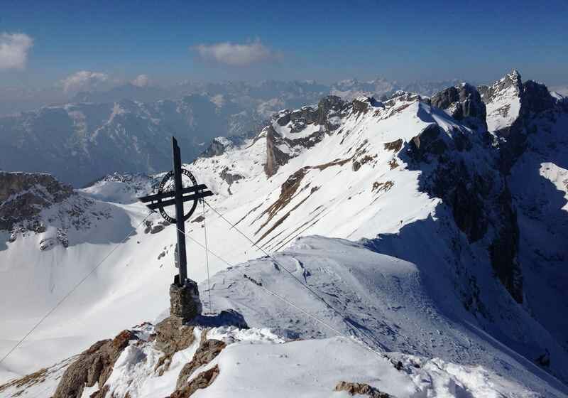 Die Rofanspitze im Winter- mit wunderschönem Panorama bis zum Karwendel