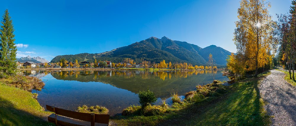 Seefeld Herbstwandern am Wildsee, mit Blick auf das Karwendel, Foto: Heinz Holzknecht, (c) ORS 