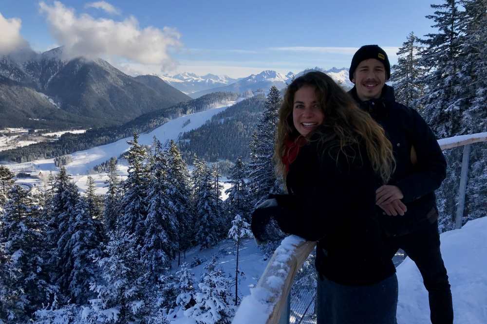 Und am nächsten Tag ist der Höhepunkt am Brunschkopf - mit der Aussicht über Seefeld zum Karwendel