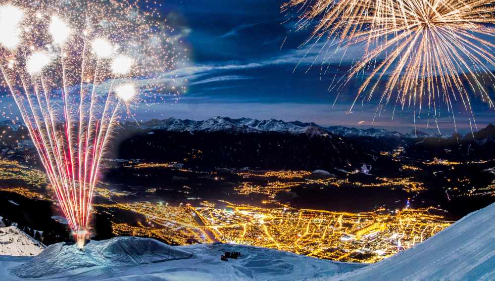 Das Innsbrucker Bergsilvester oberhalb der Hungerburg auf der Nordkette bei der Seegrube, Foto: Innsbruck Tourismus