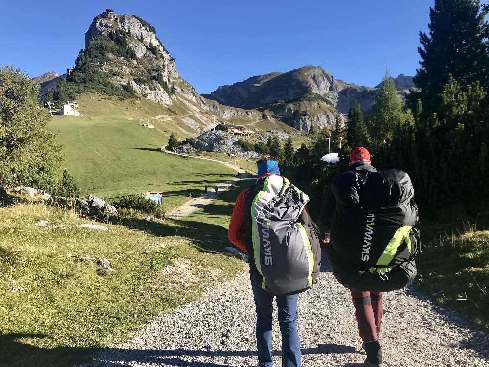 Tandemflug Achensee: Auf dem Weg zum Startplatz im Rofan, auf rund 1900 Metern