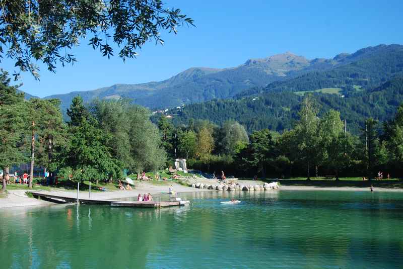  Der saubere Badesee Weißlahn im Inntal