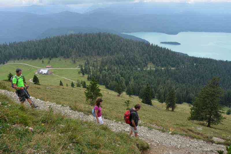 Oberhalb von der Jachenau wandern am Walchensee - eine der meistfrequentierten Wanderungen