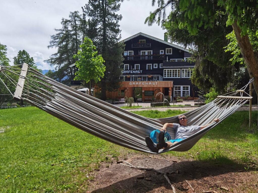 Meine Eindrücke vom Biohotel Grafenast - Chillen in der Mega-Hängematte, mit Fernblick essen, mit Waldblick saunen, mit Karwendelblick einschlafen