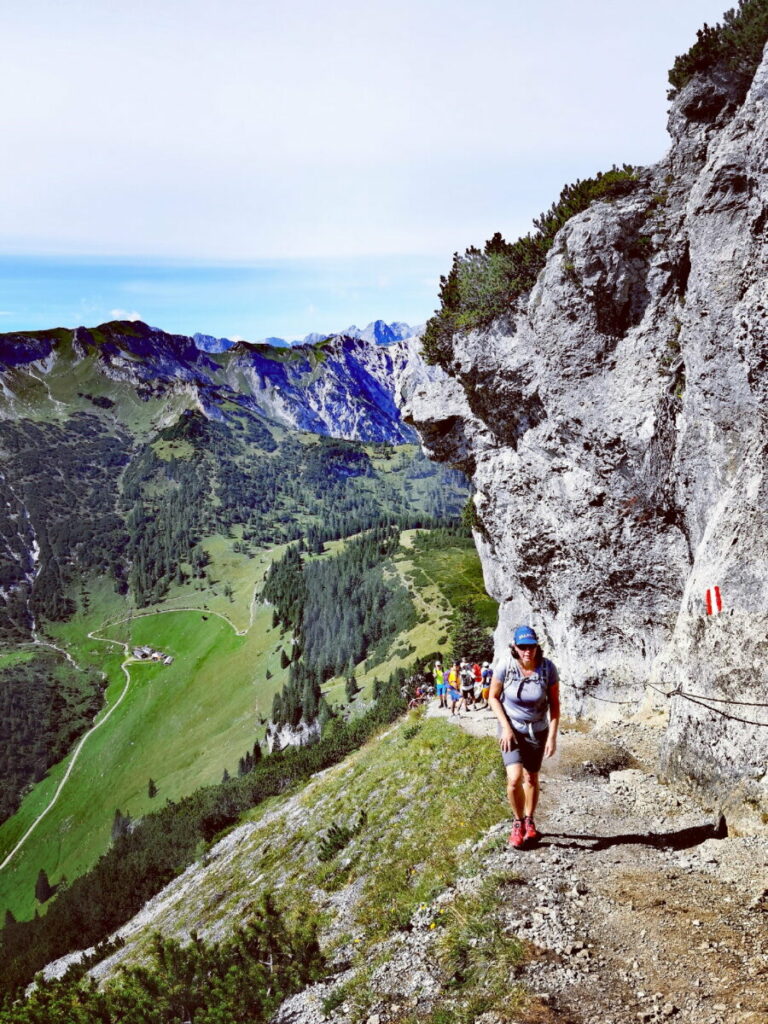 Die Bärenkopf Wanderung oberhalb der Drahtseil-Stelle ist steil, aber machbar