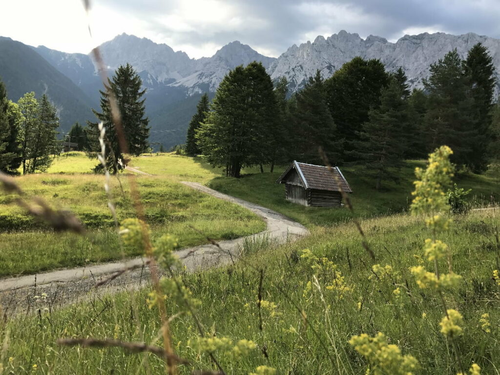 Herbst Urlaub Mittenwald - mit dem Blick bei der Kranzberg Wanderung zum Karwendel