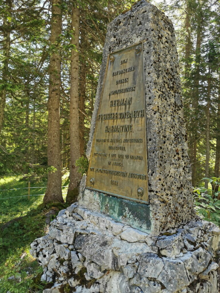 Hermann von Barth Denkmal am kleinen Ahornboden 