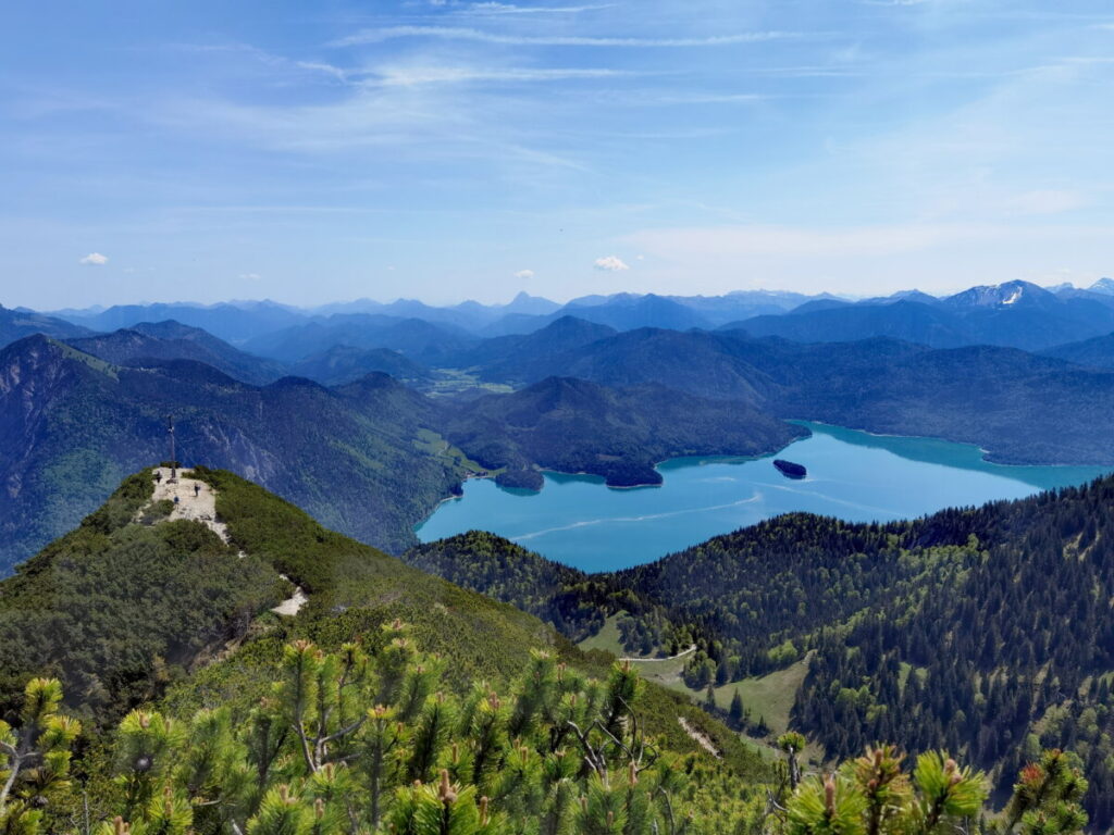 Ausblick vom Herzogstand auf den Walchensee