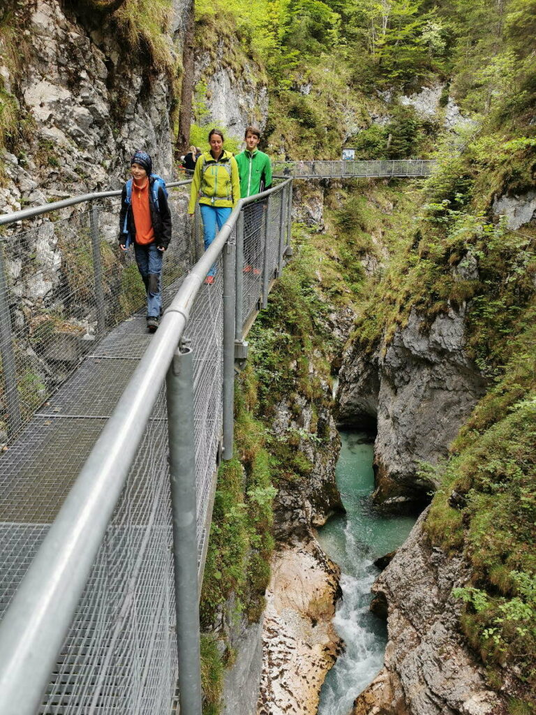 Karwendel wandern mit Kindern - kurzweilig ist die Leutaschklamm