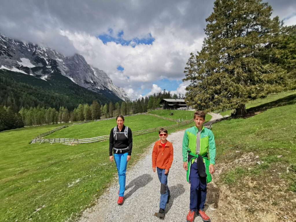 Karwendel wandern mit Kindern - hier bei der Gaistalalm in der Leutasch