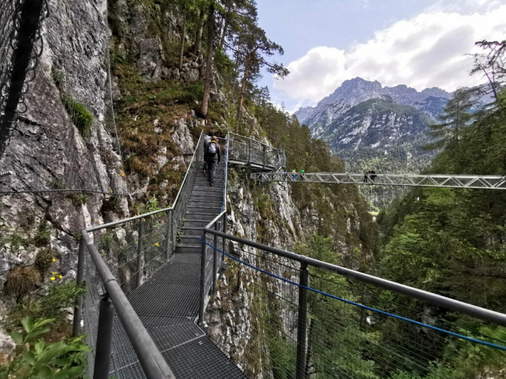 Der stählerne Steig durch die Leutaschklamm