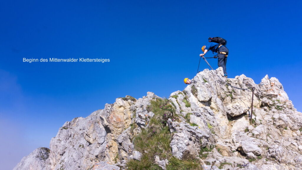 Mittenwalder Klettersteig in luftiger Höhe