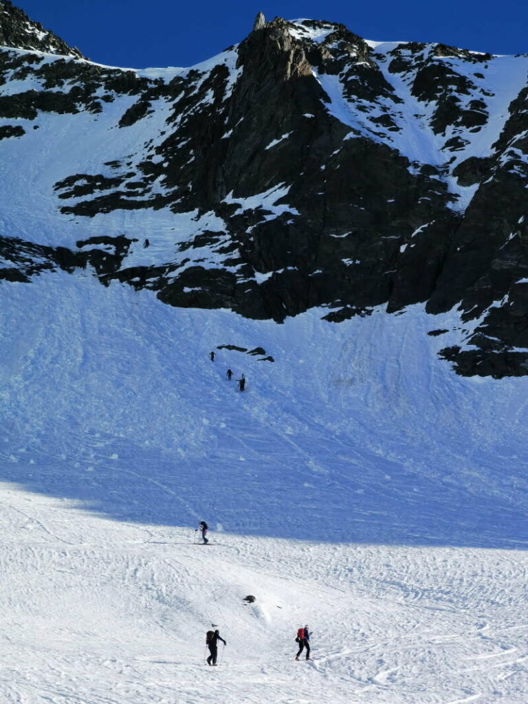 Ruderhofspitze Schlüsselstelle - mit Steigeisen gut zu meistern