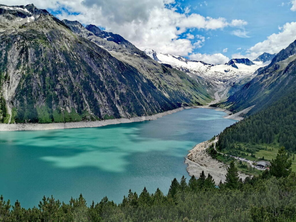 Einer der meistbesuchten Seen in Österreich: Der Schlegeisspeicher in den Zillertaler Alpen