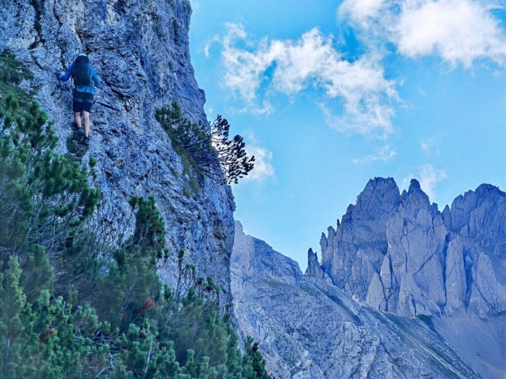 Dolomiten oder Karwendel? Mein Bild beim Einstieg in den Seefeld Klettersteig