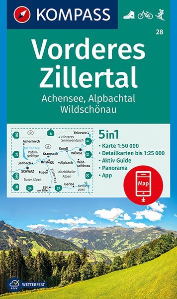 Zillertal Karte - Wanderkarte, Straßenkarte und Ortsplan!